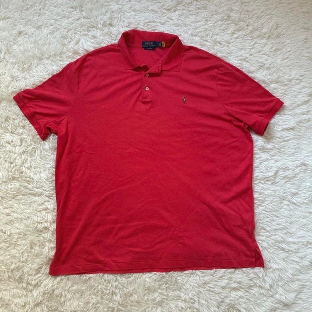 Classic Fit Red Polo Ralph Lauren polo shirt in XL 100% Cotton